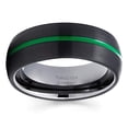 thumbnail image 2 of Green Tungsten Wedding Band Black Tungsten Ring Anniversary Ring Men and Women Gunmetal Tungsten Ring 8mm Ring Comfort, 2 of 2