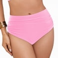 thumbnail image 5 of HCNTES Women's High Waisted Retro Bikini Bottoms Tummy Control Swimwear Full Coverage Pink,XXL, 5 of 10