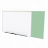 Ghent SPC410C-V-189 4 ft. x 10 ft. Style C Combination Unit - Porcelain Magnetic Whiteboard and Vinyl Fabric Tackboard - Mint