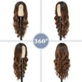 thumbnail image 3 of MORICA Long Wavy Wig 26 Inch Ombre Brown Wigs for Women Natural Looking Cute Wigs for Daily Party, 3 of 6