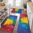 thumbnail image 2 of Colorful Abstract Pattern Kitchen Rugs Sets Of 3,Kitchen Runner Rugs Non Skid Washable,Decorative Kitchen Floor Mats for Kitchen,Sink,Laundry,17"x30"+ 17"x47" + 17"x59", 2 of 6