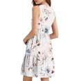 thumbnail image 4 of cocolona Womens Summer Boho Floral Dresses Button V Neck Sleeveless Mini Dress Vacation Beach Tiered Flowy Sundress, 4 of 5