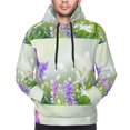thumbnail image 2 of Bingfone Purple Butterfly On Wild Men's Drawstring Hoodie Long Sleeve Pocket Sweatshirts-Large, 2 of 6