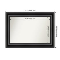 Amanti Art Custom Framed Wall and Bathroom Mirror (25.75 x 35.75 in.), Grand Black Frame