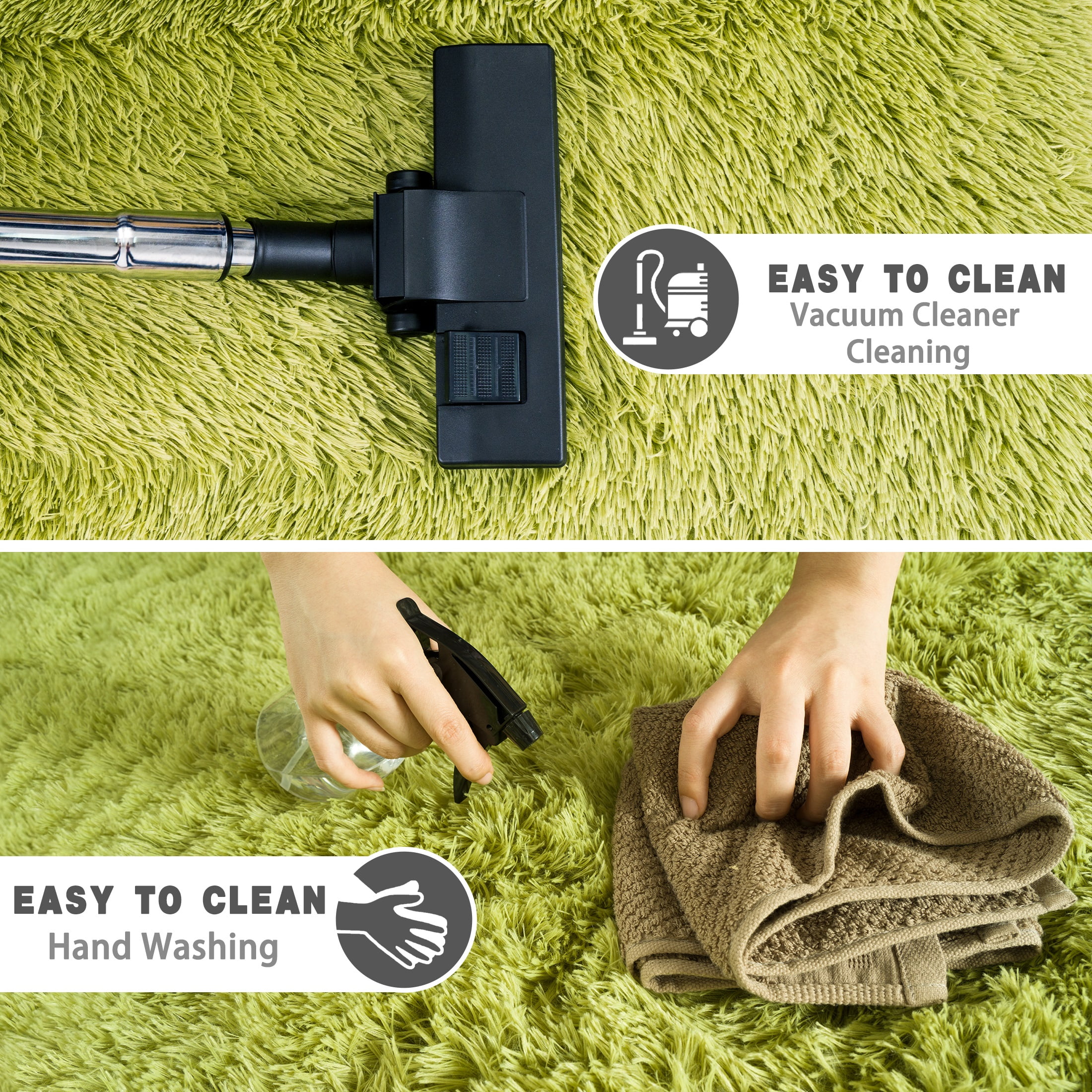 Socofuz 5x7ft Grass Green Fluffy Area Rugs, Soft Indoor Modern Carpets Perfect for Kid's Room, Cloakroom
