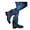 Blue, variant on Women's Mid Calf Snow Boots Winter Warm Suede Casual Ankle Booties Lace up Outdoor Shoes