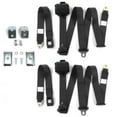 thumbnail image 1 of VW Karmann Ghia Standard 3 Point Black Retractable Bucket Seat Belt Kit with Bracketry - 2 Belts, 1 of 1