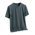 thumbnail image 2 of Vetsdori Mens Solid T-Shirts Outdoor Athlete Pull on Short Sleeve Lightweight Crew Neck Breathable Dark Gray Shirts for Men Muscle, 2 of 3
