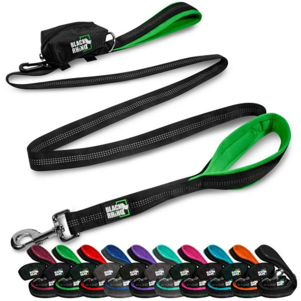 Correa para perro Black Rhino Reflectante Doble Asa 2m verde Unitalla