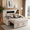 Khaki, variant on 3-in-1 Sleeper Sofa,65" Loveseat Sofa Bed, 2 Seater Convertible Small Couch with 360° Swivel Side Table and USB,Chenille Pull Out Bed ,Gray