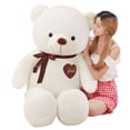 thumbnail image 4 of Oso de peluche clásico de 60/80/100cm para niños y niñas, peluche suave de animales, cinta, corazón, oso, almohada, regalo de cumpleaños y San Valentín, 4 of 5