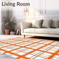 thumbnail image 2 of ODIKA 6'x9' Machine Washable Non-Slip Area Rug, Minimalist Tartan Interlocking Grids with Gradient Accents High Traffic Rug, Orange, 710946, 2 of 7