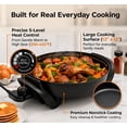 thumbnail image 4 of Moss & Stone Round Electric Skillet with Lid – 12x12 Inch Aluminum Nonstick Electric Frying Pan 5Qt, Adjustable Temperature Control, Vented Glass Lid, Dishwasher Safe, Heat-Resistant Handles, 4 of 9