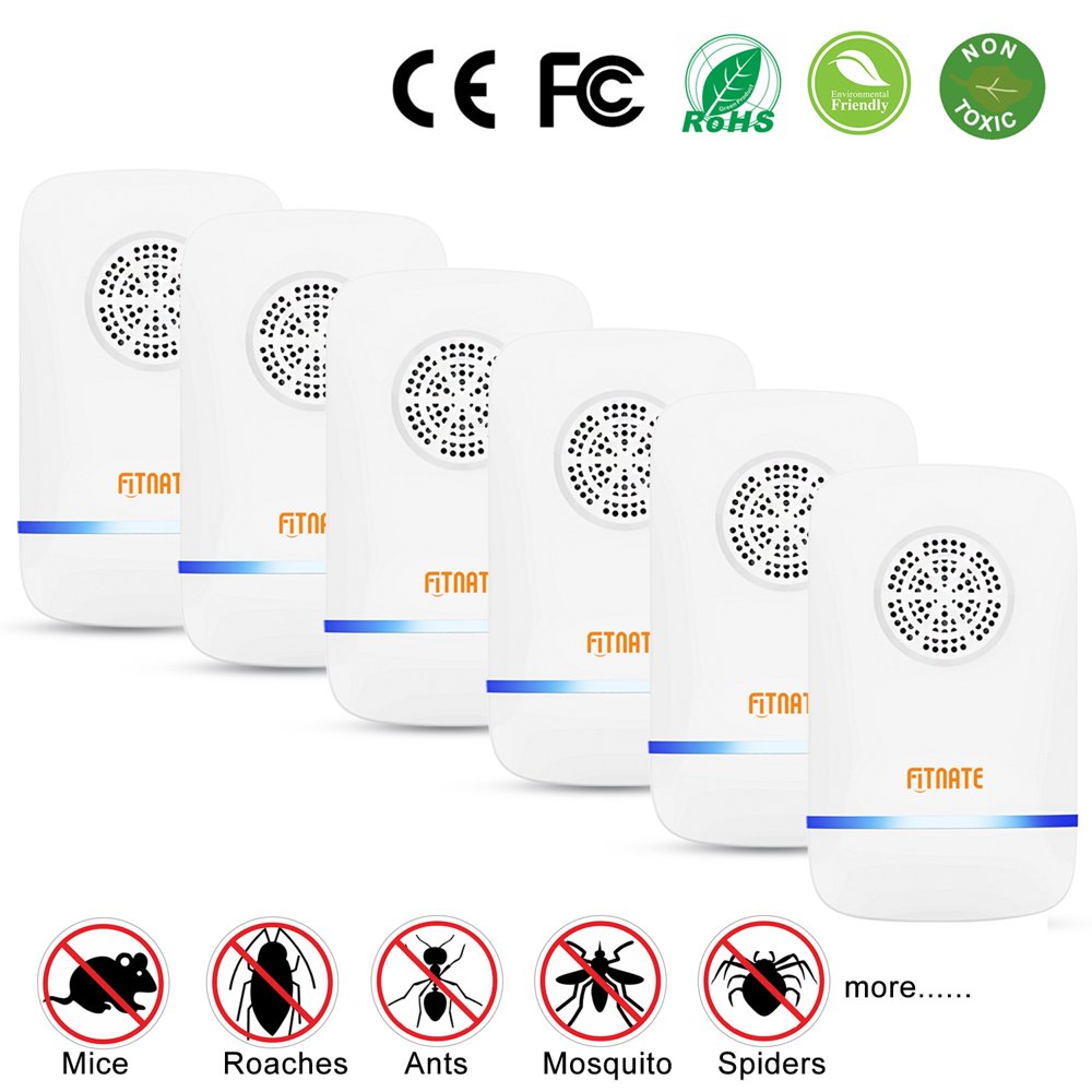 6pcs Fitnate Ultrasonic Pest Repellers Electronic Spider Repellent Plug In for Insect Mouse Bug