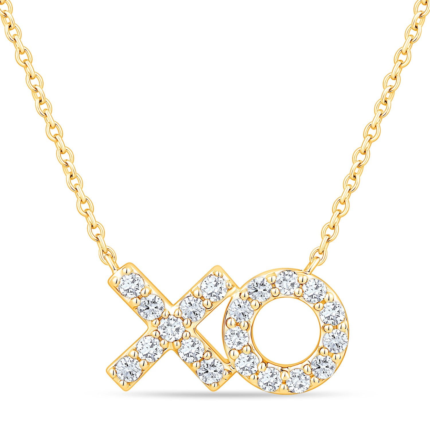 0.25 CT. T.W. Round Cut X & O Diamond Pendant Necklace in