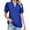 Blue, variant on MIXUE Boho Tops For Women Summer Solid Color V Neck Short Sleeve Trendy Slim Fit Casual Tshirts Streetwear,Blue,S