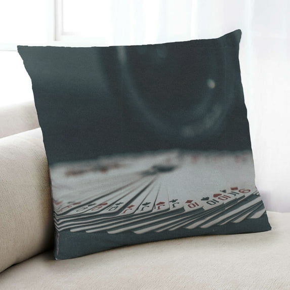Ahgly Company Games Cards Indoor Throw Pillow, 18 inch by 18 inch