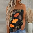 thumbnail image 2 of YUNAFFT Womens Tops Plant Print Women's Casual Print Sleeveless Tube Top T-Shirt Blouse Tops Clearance, 2 of 4