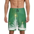 thumbnail image 2 of Rocae Christmas Green for Men's Soft Sleep Pajama Shorts, Waistband and Pockets, 2 of 9