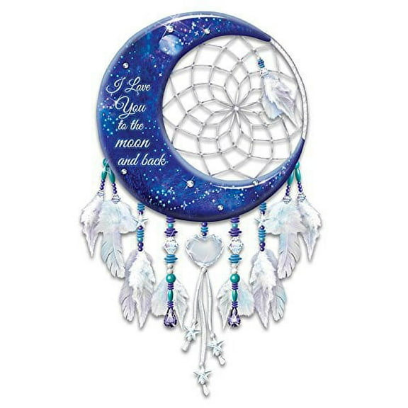 The Bradford Exchange I Love You to The Moon and Back Dreamcatcher with Fiber Optic and LED Illumination Wall Decor 14.5-inches
