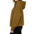 thumbnail image 5 of SYwaren Women's Chic Pullover Solid Color Half Zipper Hooded Long Sleeve Fashion Casual Oversized Loose Sweatshirt Top, 5 of 7
