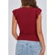 thumbnail image 2 of Remera PRETTYGARDEN Mujer Cuello en V Sin Mangas Ajustada Vino Tinto Talle L, 2 of 8