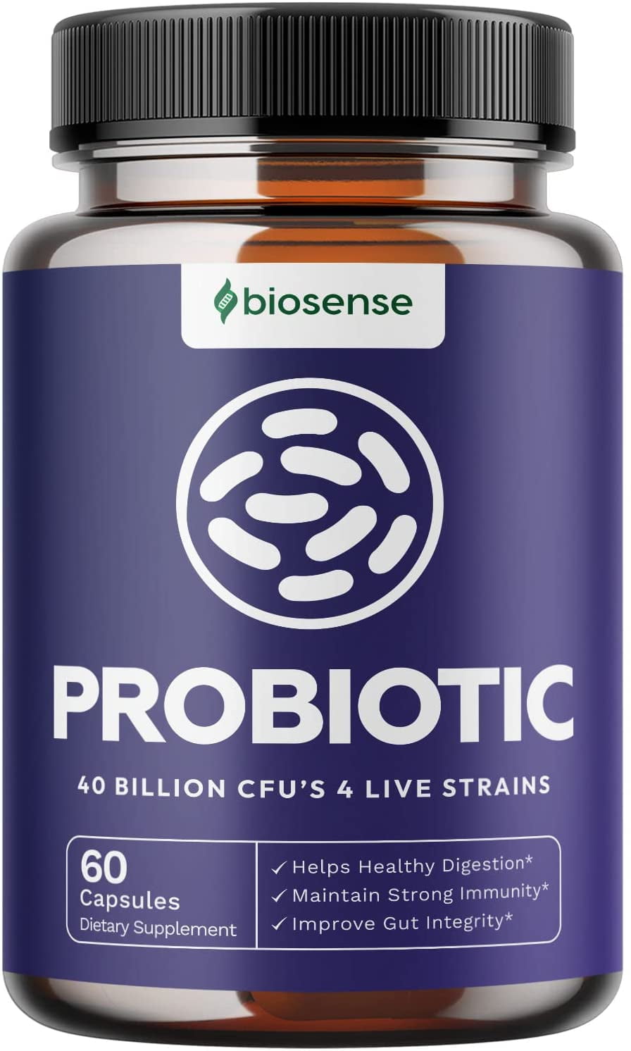 Bio Sense Probiotics Supplement for Men and Women Natural Digestion Support 40 Billion CFUs of Live Probiotics Lactobacillus Acidophilus Support Weight Loss Strengthen Immunity 60 Capsules