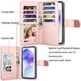 thumbnail image 3 of For Samsung Galaxy A35 5G Phone Case, Galaxy A35 5G Leather Wallet Case with Card Holder and Lanyard for Women Men, eBizWare Magnetic Flip Detachable Cover - Marble Pink, 3 of 8