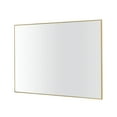 Modern Rectangle Gold WallMounted Bathroom Vanity Mirror
