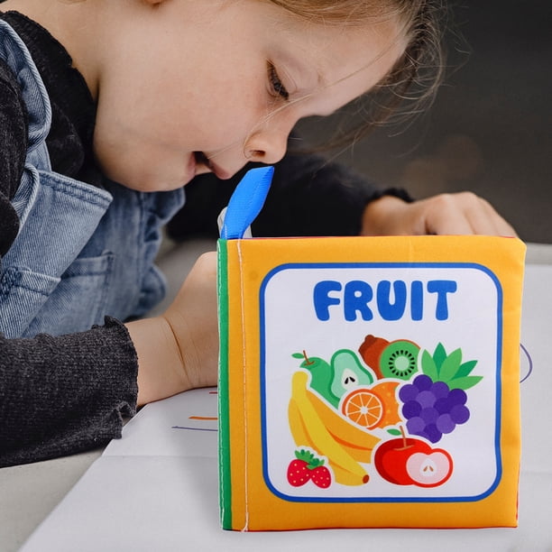Libros de Tela Suave para Bebés, Papel de Construcción, Educación Temprana, Premium, Juguetes de para Actividades, Regalos para Peq Frutas Hugo libros blandos
