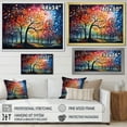 thumbnail image 4 of Designart "Dawn Graffiti On Oak" Tree Oak Floater Framed Wall Art Living Room, 4 of 5