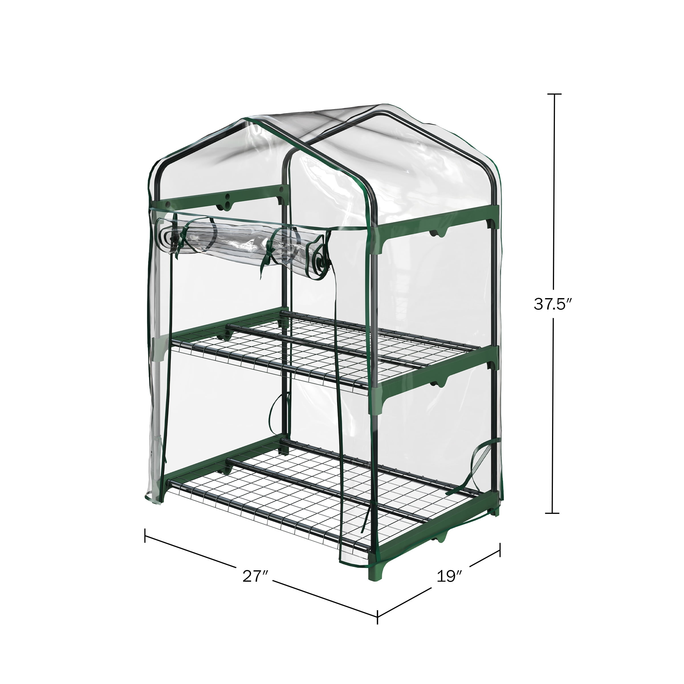 Home-Complete 2 Tier Mini Greenhouse with Steel Frame and PVC Cover