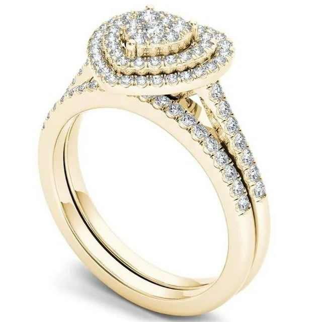 Fiudx Elegante Joyería de Moda Nupcial Circonita Diamante Elegante Boda