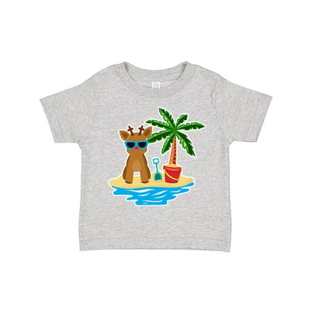 

Inktastic Reindeer on the Beach with Palm Tree Gift Toddler Boy or Toddler Girl T-Shirt