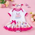 thumbnail image 2 of Angala New Easter Baby Outfit 2 Piece Set: Printed Bunny & Egg Romper With Hair Accessory Cute Holiday Dress For Infants. Cozy Cute Boys And Girls Bodysuits 3-6 Months, 2 of 9