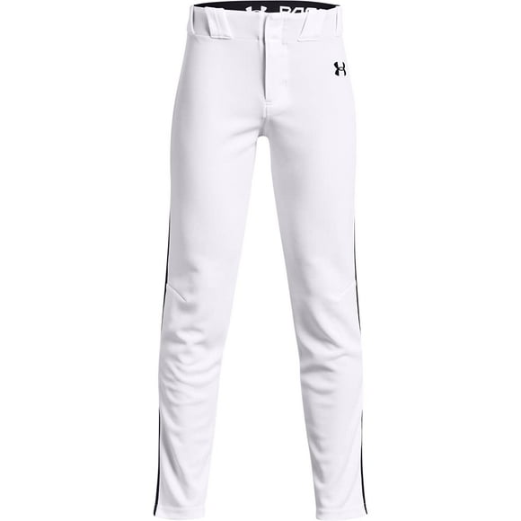 Under Armour Boys' Utility Pro Tapered Piped Pants, White (100)/Black, X-Large