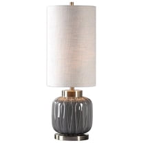 Bowery Hill Contemporary Table Lamp in Aged Gray and Khaki