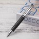 thumbnail image 3 of Rotary Business Pen 0.5mm Black Ink Leather Metal Ballpoint Pens Stationery Gift, 3 of 4