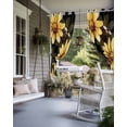 thumbnail image 4 of nqOlkjepod Outdoor Curtains for Patio Waterproof, Yellow Sunflower Outdoor Privacy Panels Grommet, Summer Bee Black Abstract Botanical Blackout Outside Curtains for Porch/Cabana 54"x95", 1 Panel, 4 of 8