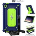 thumbnail image 3 of Allytechgroup Shockproof Case for Samsung Galaxy Tab A9+ Plus 11 Inch SM-X210 X216, Hybrid TPU PC Bumper Rugged Back Cover with Shoulder Strap Kickstand Kids Friendly Cover Shell, Navyblueolivine, 3 of 4