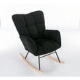thumbnail image 4 of New Rocking Chair Teddy Upholstered Glider Rocker Rocking Accent Chair with High Backrest Armchair Comfy Side Chair for Living Room, Bedroom, Offices (Black), 4 of 8