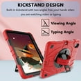 thumbnail image 2 of ELEHOLD Case for Apple iPad Air 11 (2024), Heavy Duty Shockproof Case with Pencil Holder/Stand/Hand Strap/Shoulder Belt, Rugged Protective Cover for Boys Girls,Red, 2 of 9
