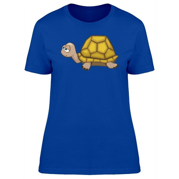 Cute Sleepy Turtle Cartoon T-Shirt Women -Image by Shutterstock, Female Large