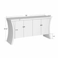 thumbnail image 5 of Refined Industrial 4-Door Credenza with Wooden Arc Legs, Bronze Clasps, White Buffet Sideboard Storage Cabinet, Solid Craftsmanship, Advanced Storage Design, 5 of 5