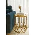 thumbnail image 5 of Handwoven Round Side Table with Wood Top – Natural Rattan Accent Table, 5 of 5
