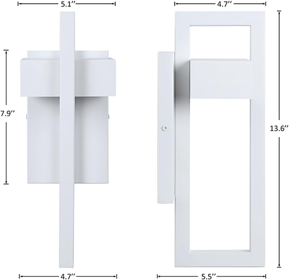 Modern Wall Lights Exterior Lighting Fixtures 3000K LED Outdoor Wall Sconce Outside Wall Mount Lights for Porch Front Door House Garage Indoor White 1PC