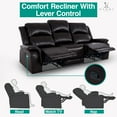 thumbnail image 6 of Katie Leather Recliner Sofa - Manual Recliner Sofa Couch - Home Theater Seating for Big Man, lazy boy recliners, Living Room Sofa Recliners, Air Leather, Espresso, 6 of 20