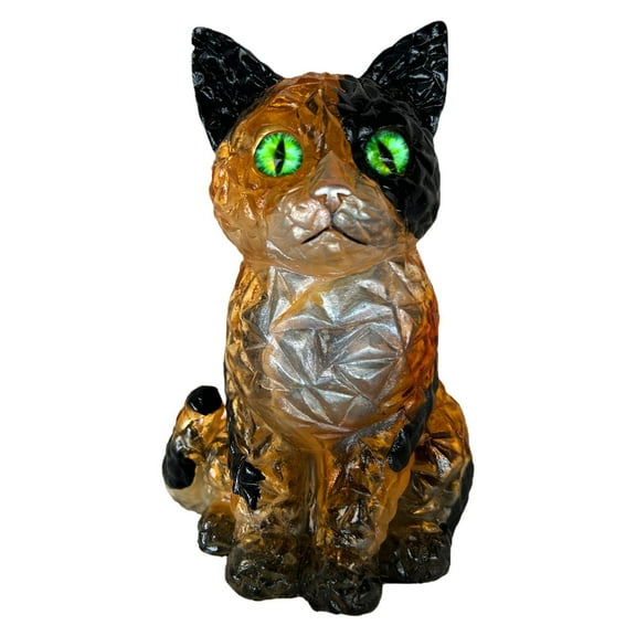 Yttmshdga 2025 Cat Sculptures Handmade Animal Figurines Collectible Art Painted Glass Animal Statue Glass Figurines For Home Bar Decor Desktop dress up