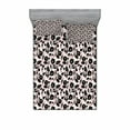 thumbnail image 2 of Floral Bedding Set with Sheet & Covers, Silhouettes of Hand Drawn Flowers Abstract Style Spring Blossom Corsage, Printed Bedroom Decor 2 Shams, 4 Sizes, Rose Ivory and Black, by Ambesonne, 2 of 3