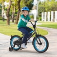 thumbnail image 2 of Costway Bicicleta para niños con sillín ajustable, manillar, ruedas de entrenamiento extraíbles, freno de mano, color negro, 2 of 3